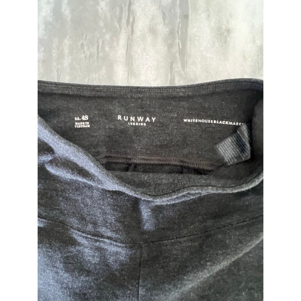 Runway Leggings WHBM Gray Stretch Knit Size 4 Short Ankle Casual Athleisure - Picture 4 of 9